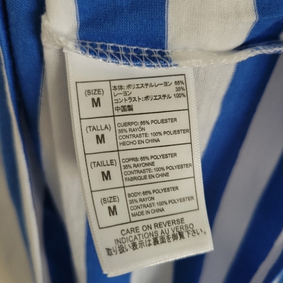 Disney Boutique Women’s Blue Minnie Mouse Floral Striped Size Medium - Picture 5 of 5